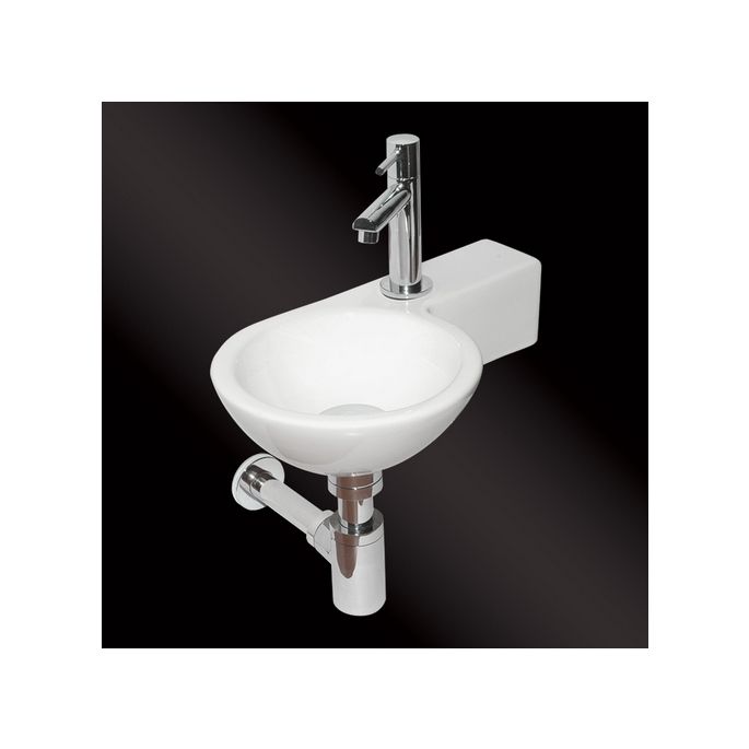 San4U 2506035 One Pack Step (rechts) fonteinset wit keramiek/ chroom