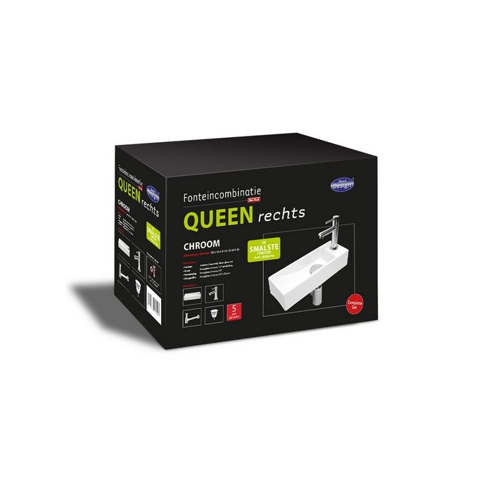 San4U 2509401 One Pack Queen (right) fountain set white ceramic/ chrome