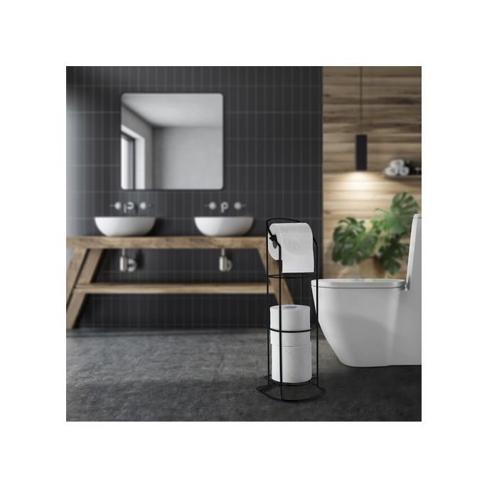 Smedbo Beschläge BB1220 Toilettenpapierhalter mit Reservepapierhalter mattschwarz