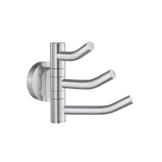 Smedbo Home HS327 3 fold hook swiveling matte chrome