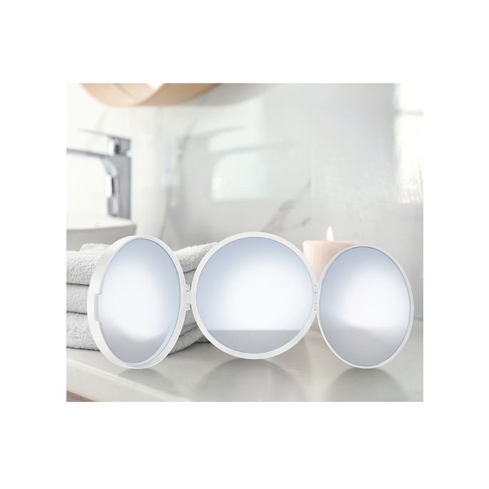 Smedbo Outline Lite FX623 travel mirror triple 1x, 5x and 12x white