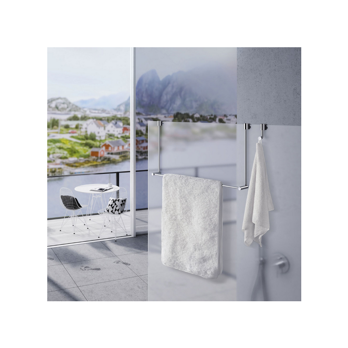 Smedbo Sideline DK3101 handdoekrek voor douchewand 60cm chroom