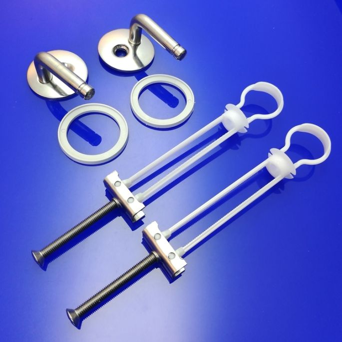 Villeroy en Boch Pure Stein 98M10161 Satz fest Scharniere Chrom