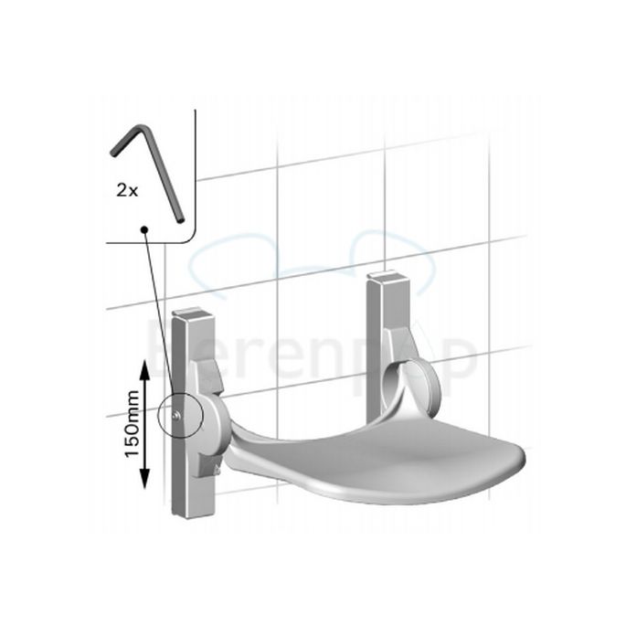 Handicare (Linido) LI2215101402 Satz Höhenverstellplatten Edelstahl weiß beschichtet