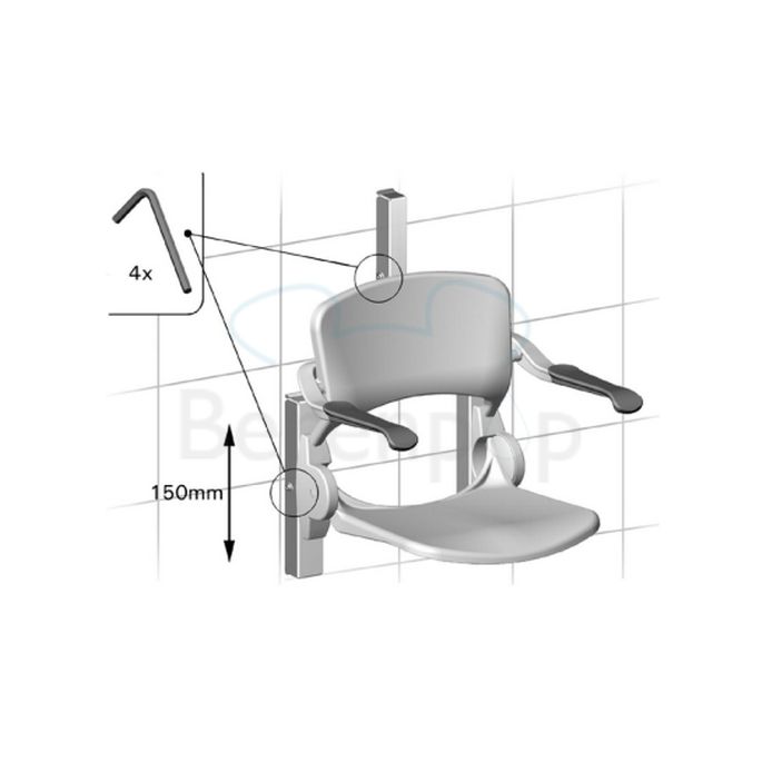 Handicare (Linido) LI2215102402 set of height adjustment plates stainless steel coated white