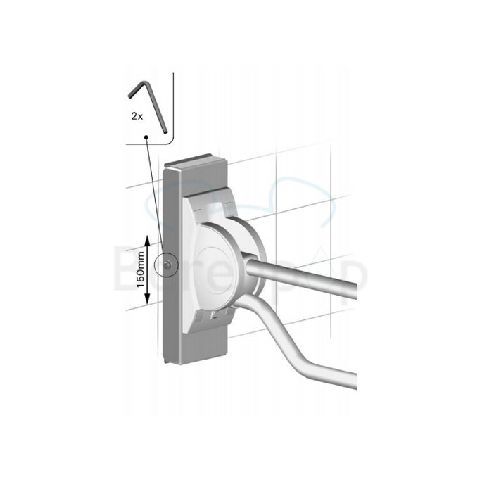 Handicare (Linido) LI2615300402 height adjustment plate stainless steel coated white