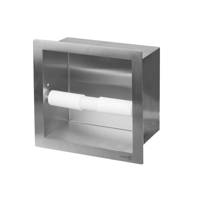 Looox Closed CL4 toiletrolhouder inbouw RVS