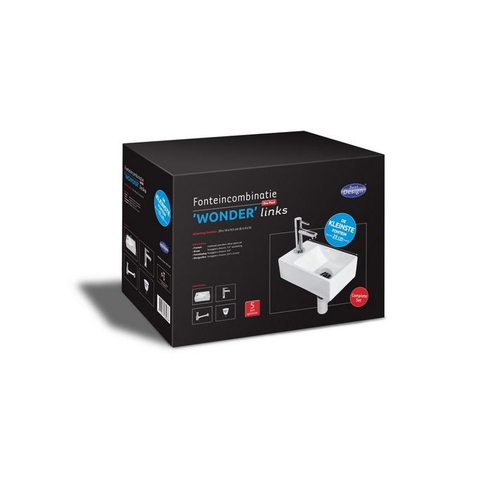 San4U 2500157 One Pack Wonder (left) fountain set white ceramic/ chrome