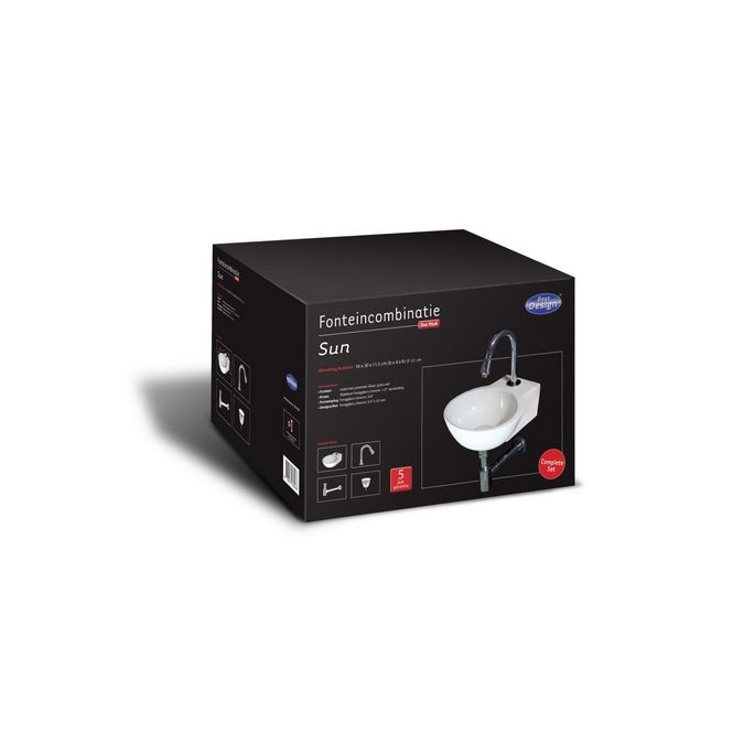 San4U 2503035 One Pack Sun fountain set white ceramic/ chrome