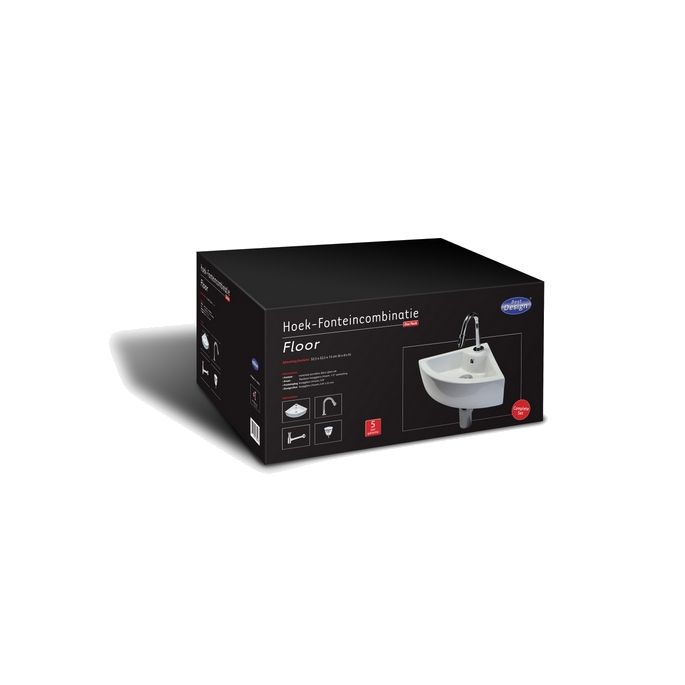 San4U 2503565 One Pack Floor fountain set white ceramic/ chrome