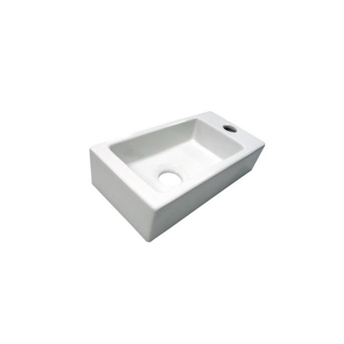 San4U 2502035 One Pack Mini-Block (right) fountain set white ceramic/ chrome
