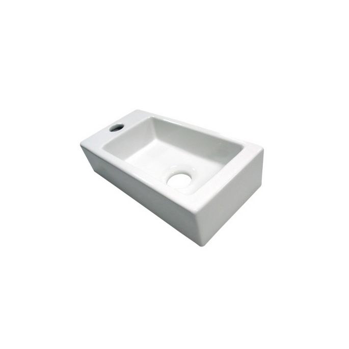 San4U 2512035 One Pack Mini-Block (left) fountain set white ceramic/ chrome