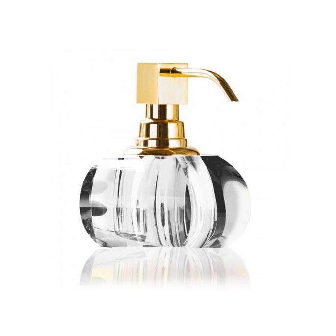 Decor Walther Kristall 0924456 KR SSP Seifenspender (goldene Pumpe) Klarer Kristall