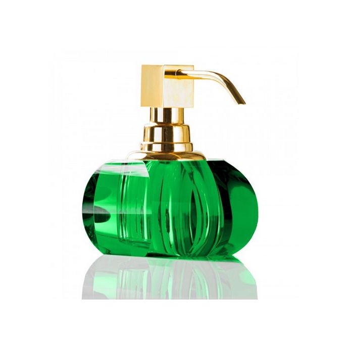 Decor Walther Kristall 0924496 KR SSP Seifenspender (goldene Pumpe) Englisch grĂ¼ner Kristall