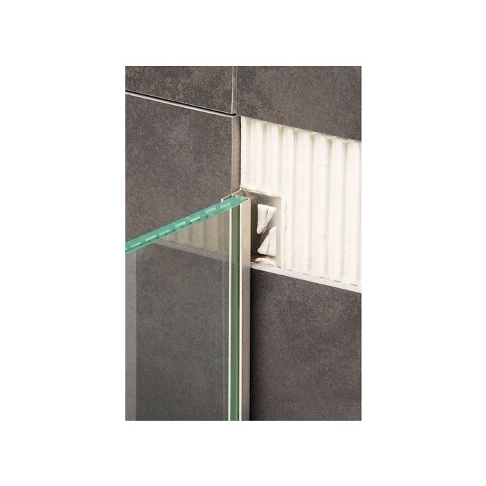 Blanke Aqua Glass 2042840080210 glass profile 2100x21x8mm stainless steel chrome plated