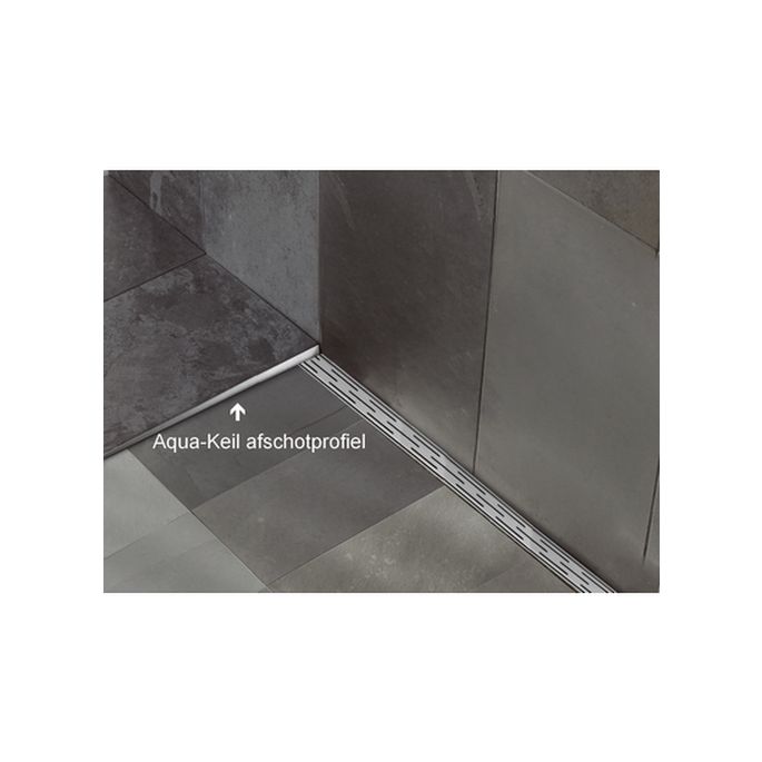 Blanke Aqua Keil 7552856110L afschotprofiel douchevloer 1480x11x32 links mat zwart