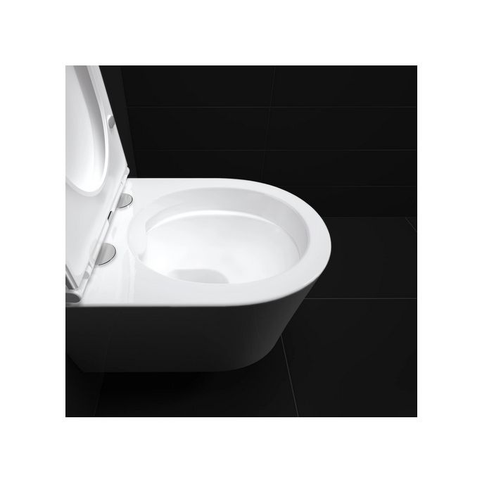 Clou InBe IB0401140 Rimless 48cm wall toilet with toilet seat glossy white