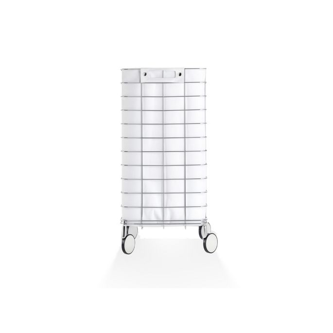 Decor Walther 0613750 WR 1 laundry basket stainless steel chrome/ nylon white