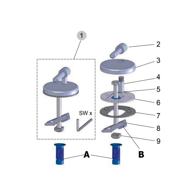 Ideal Standard Verbinden EV286AA Satz mit 2 Scharnieren chrom