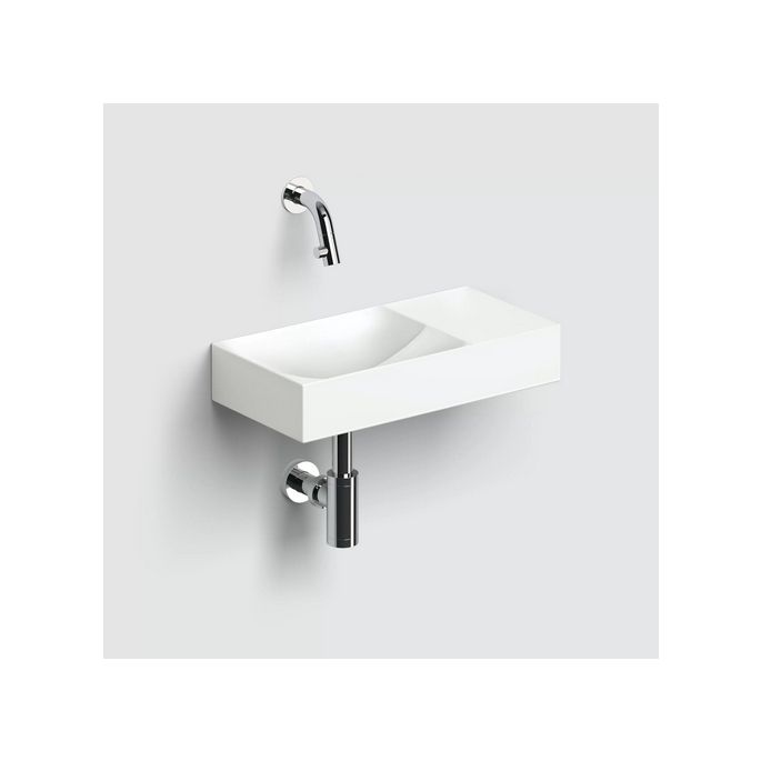 Clou Vale CL0302161R fontein 38x19cm zonder kraangat rechts mat wit keramiek