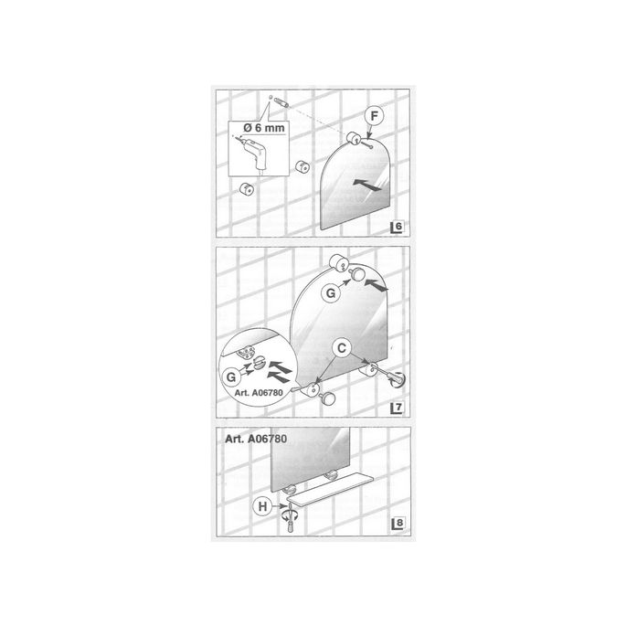 Inda Hotellerie A06770CR spiegelklem (OUTLET)