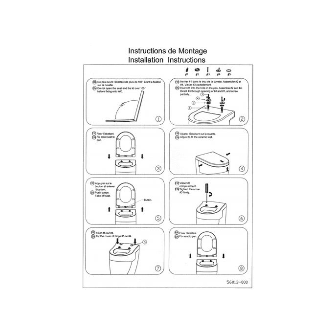 SFA Sanibroyeur Sanicompact C43/48 NP101085 (NP100103 / SED100181) WC-Sitze mit Deckel weiß