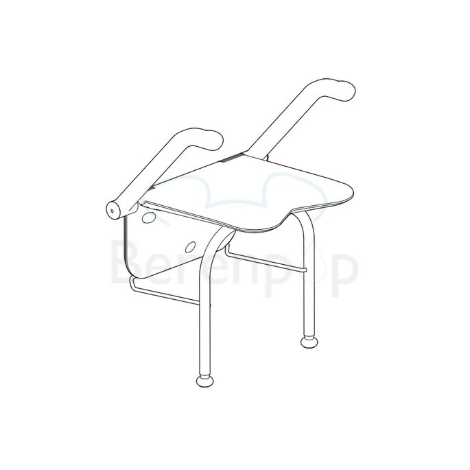 Etac Relax 81703040 shower seat with armrests and support legs white