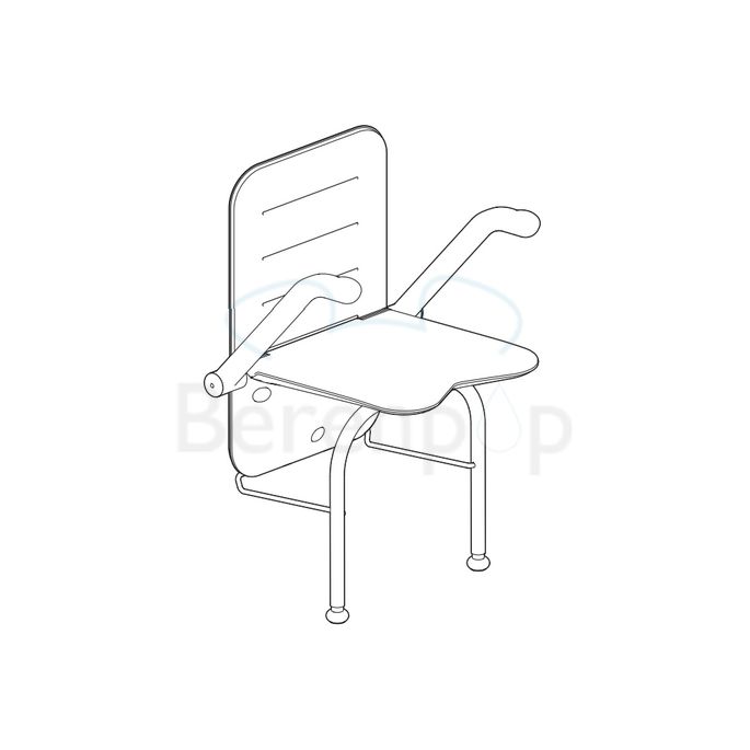 Etac Relax 81703050 shower seat with armrests, support legs and backrest white