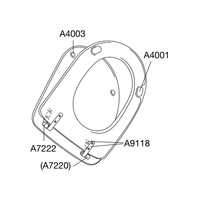 Pressalit 300 103000-BT8999 toiletzitting zonder deksel wit