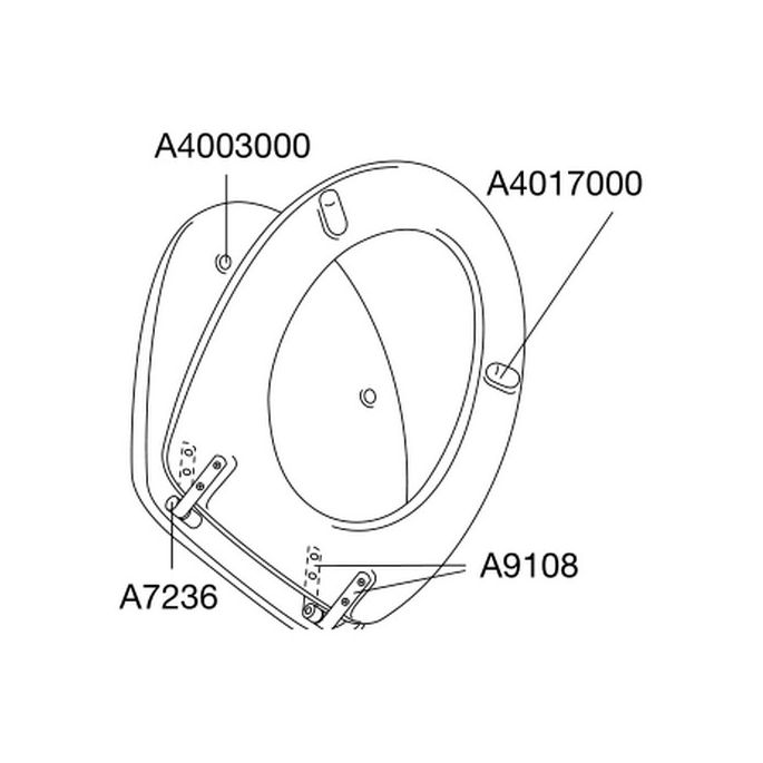 Pressalit 3000 190000-UN3999 toilet seat with cover white