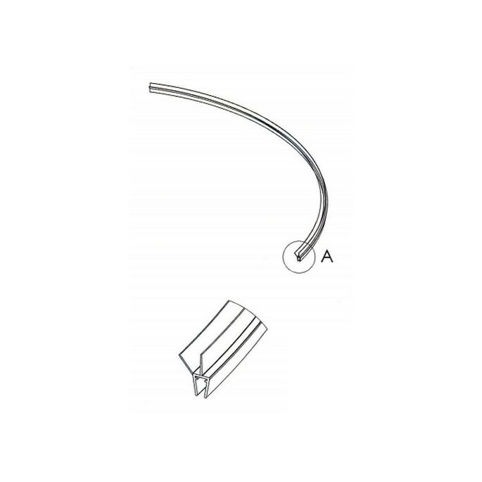 Exa-Lent Universal sample piece shower rubber type DS41 - 2cm length and suitable for glass thickness 3mm - 2 flaps