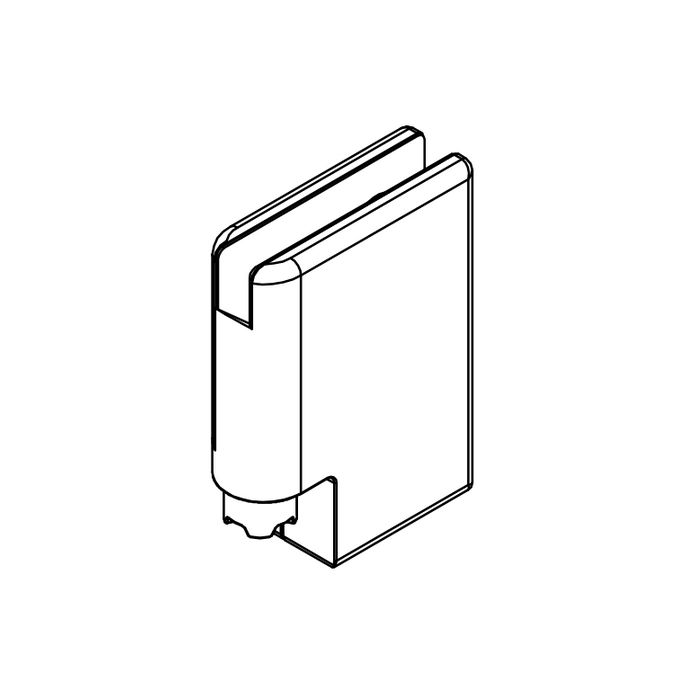 HSK Kienle E100312-UL-41 scharnierdeel glashouder beneden links, chroom