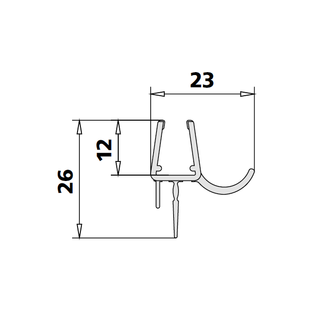 Kermi 2534088 splash seal 1 x 98.5cm - 8mm