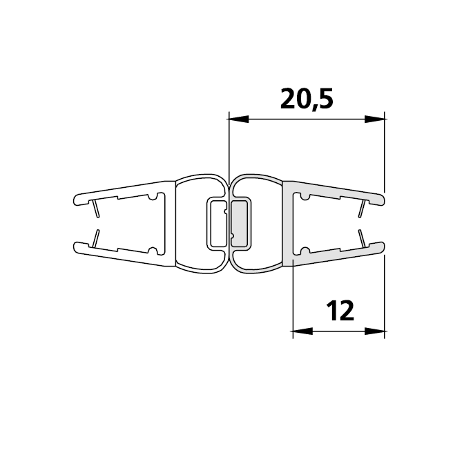 Kermi 2534098 magnetic profile straight vertical 200cm