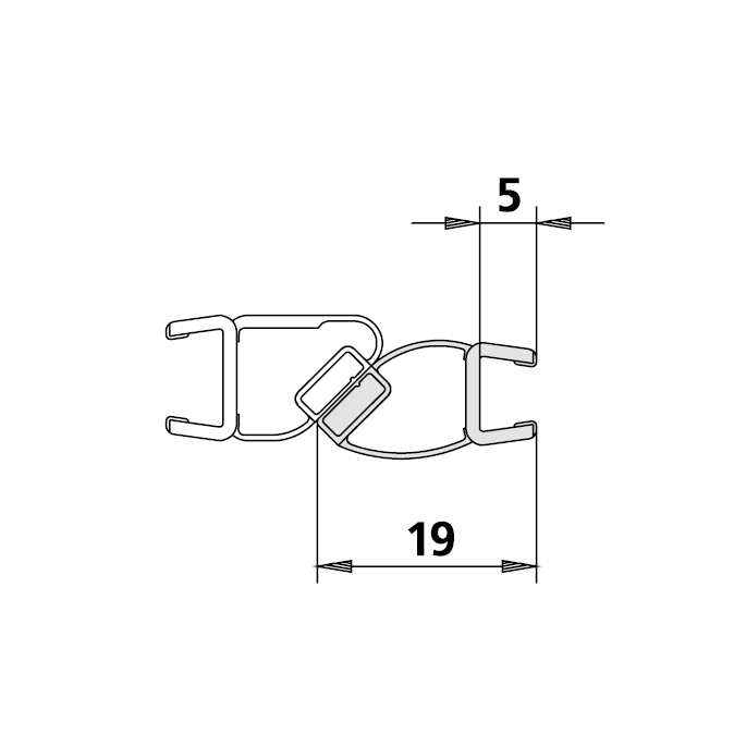Kermi 6027865 Magnetprofil für Türflügel vertikal 200cm