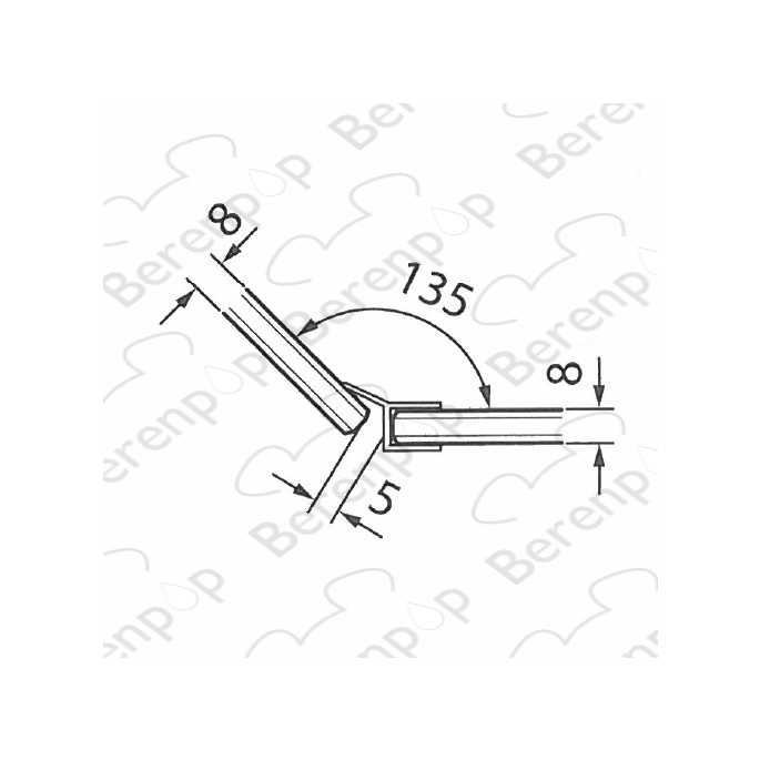 Villeroy en Boch Subway PGR60451400009 seal 135 degrees, 200cm, 8mm