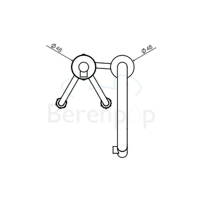 Clou Kaldur CL061500329L 2-hole faucet (left-hand version) chrome