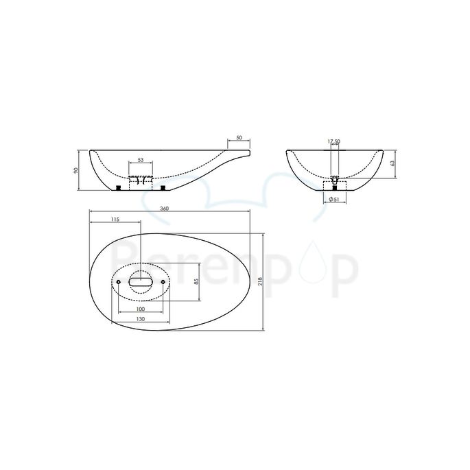 Clou First CL0303110 Keramik Handwaschbecken 36cm weiß