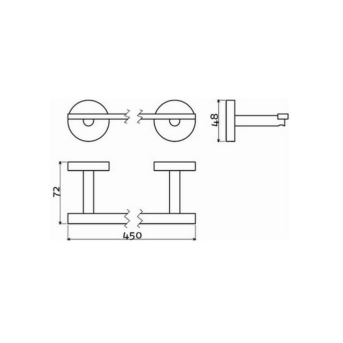 Clou Flat CL0902050 handdoekrek 45cm chroom