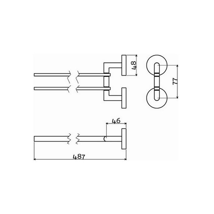 Clou Flat CL0902055 2-lids towel rail chrome