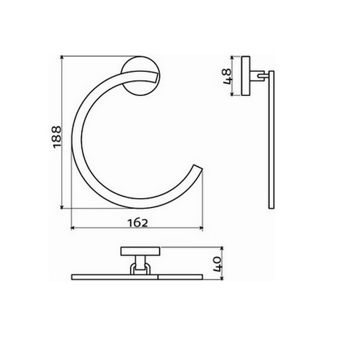 Clou Flat CL0902056 towel ring chrome