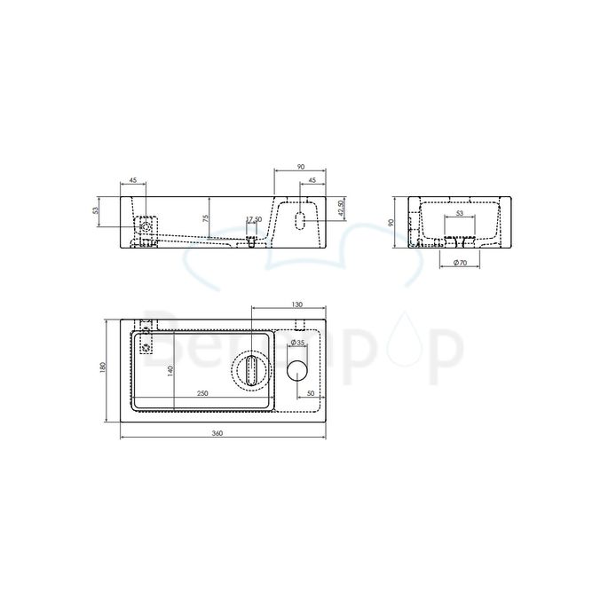 Clou Flush 3 CL0303030 ceramic fountain 36cm white