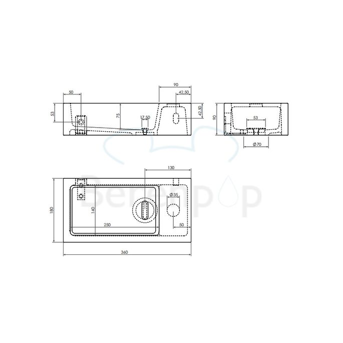 Clou Flush 3 CL0308031 mineral marble fountain 36cm white