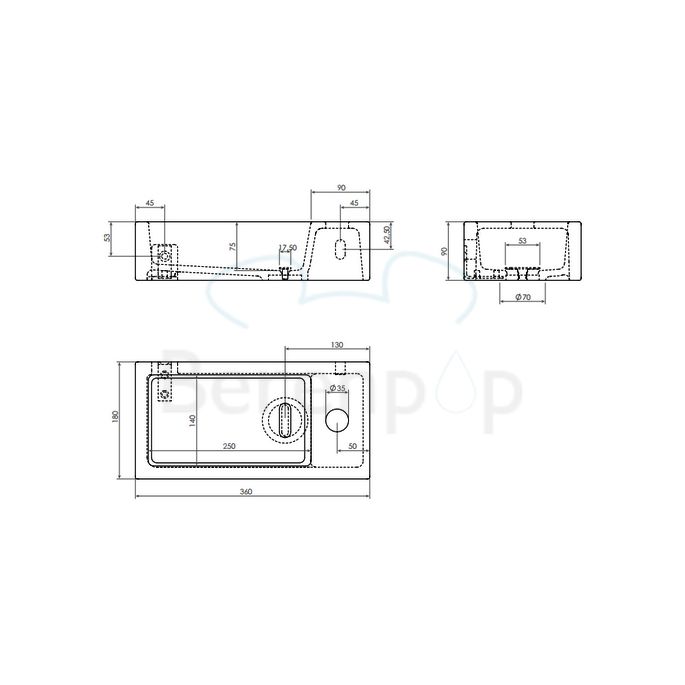 Clou Flush 3 CL0312030 ceramic fountain 36cm matte black