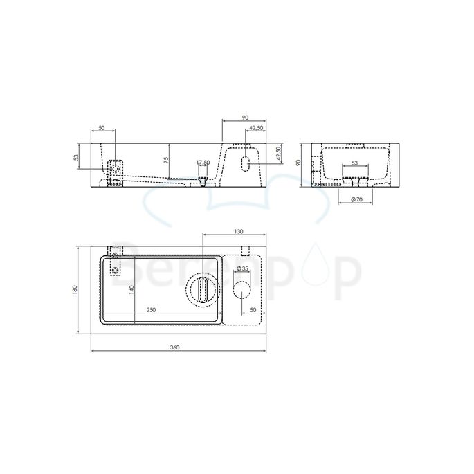 Clou Flush 3 CL0313031 aluite fountain 36cm white