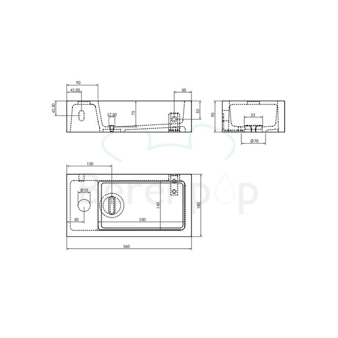 Clou Flush 3 CL0313032 aluite fountain 36cm white