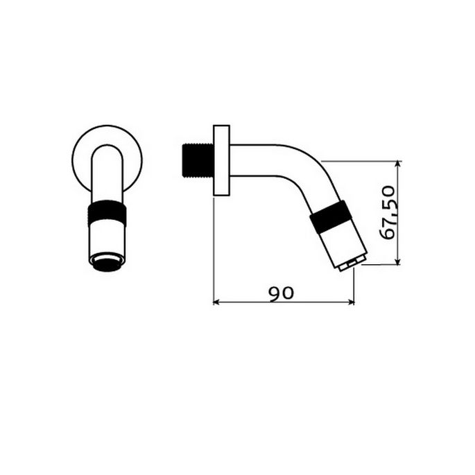 Clou Freddo 11 CL0603015S Handwaschbeckenarmatur Wandauslauf kurz chrom
