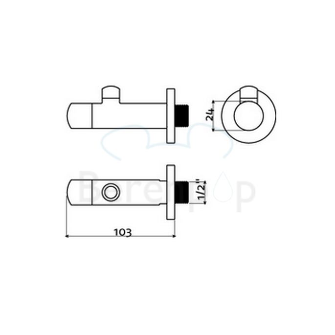 Clou InBe HIMA21027 designer corner stopcock brushed stainless steel