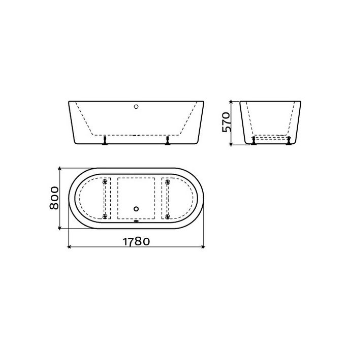 Clou InBe IB0540300 freestanding bath 178x80 white