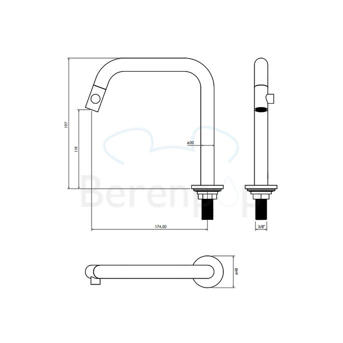 Clou Kaldur CL060500329R basin tap upright (right-hand version) chrome